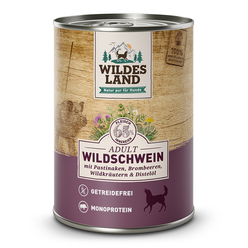 Wildes Land - Classic "Wildschwein mit Pastinake, Brombeeren, Wildkräutern und Distelöl" 400g