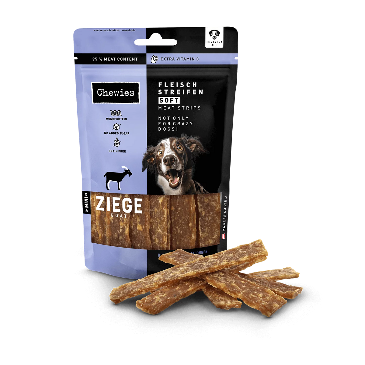 Chewies - Fleischstreifen Soft "Ziege" 150g