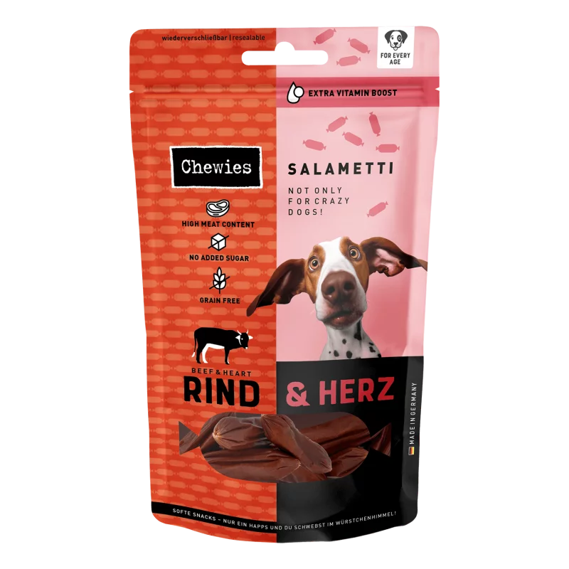 Chewies - Salametti "Rind & Herz" 200g