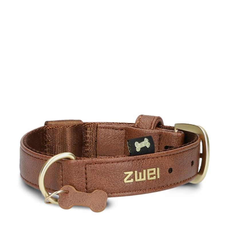 ZWEI - Halsband "Leo" in cognac