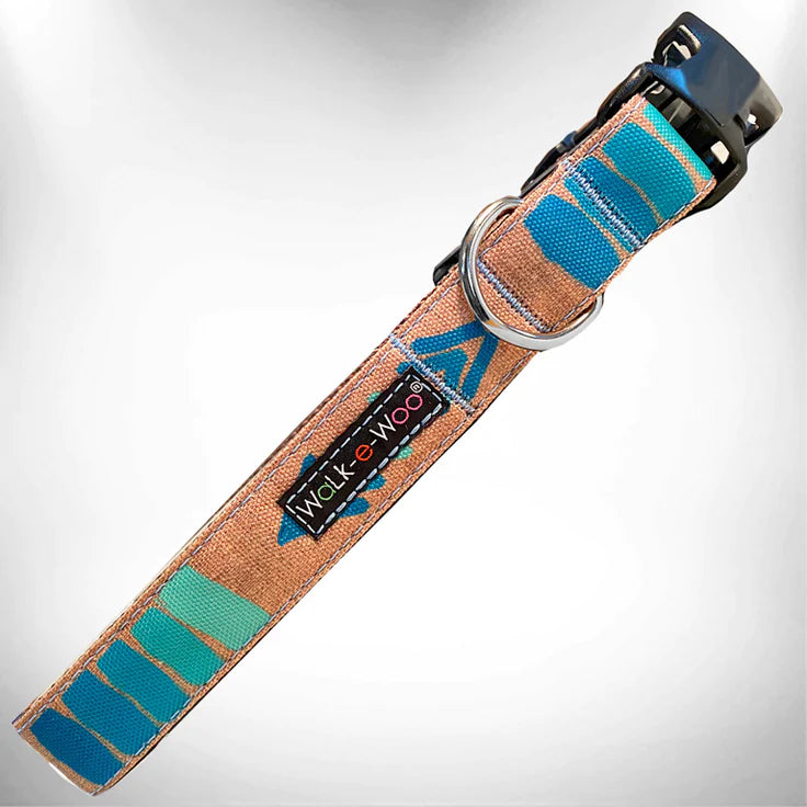 Walk-e-Woo - Halsband "Tribal teal" in XL