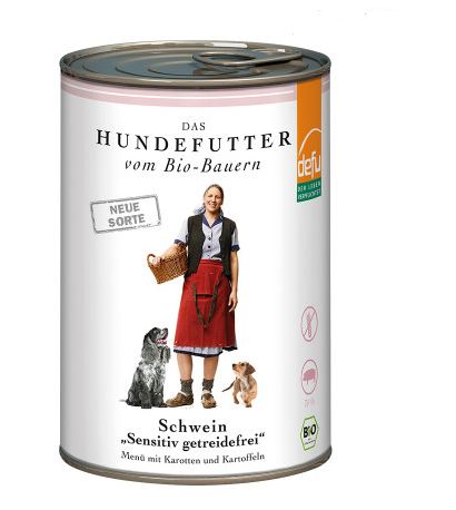 defu - BIO Nassfutter "Schwein Sensitiv getreidefrei Hunde-Menü" 410g