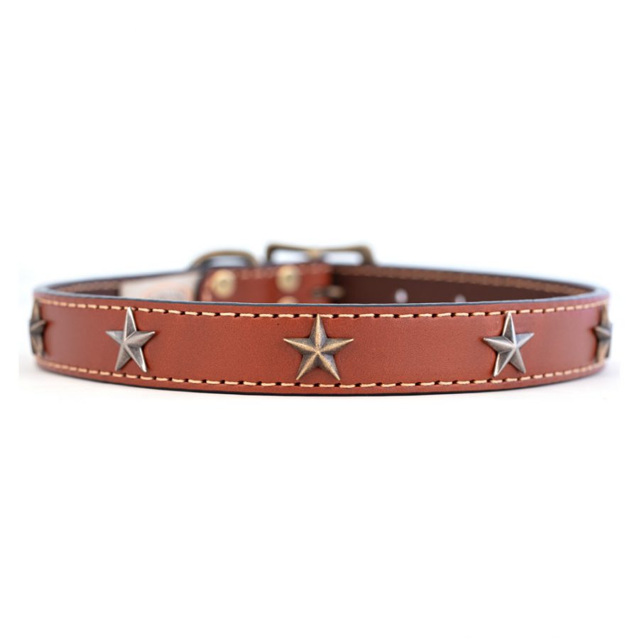 Auburn - Halsband Cognac mit Sternen