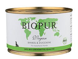 BIOPUR - Nassfutter "Vegan - Dinkel & Zucchini" 400g