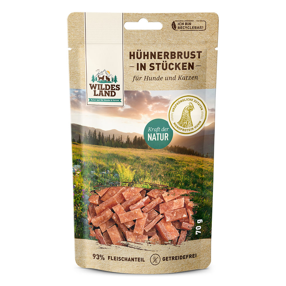 Wildes Land - Fleischsnacks "Hühnerbrust in Stücken" 70g