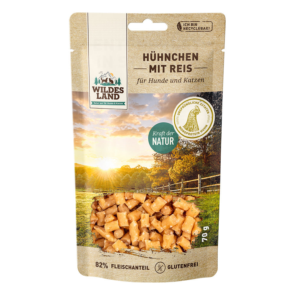 Wildes Land - Fleischsnacks "Hühnchen mit Reis" 70g