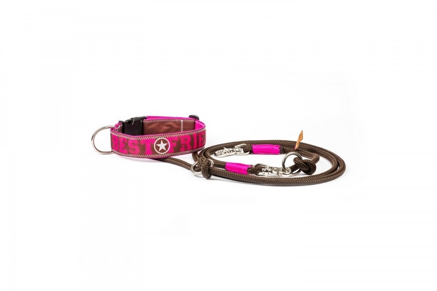 STUDIO AM MEER -  Surfsegel Halsband "XS - Best Friend choco/pink"