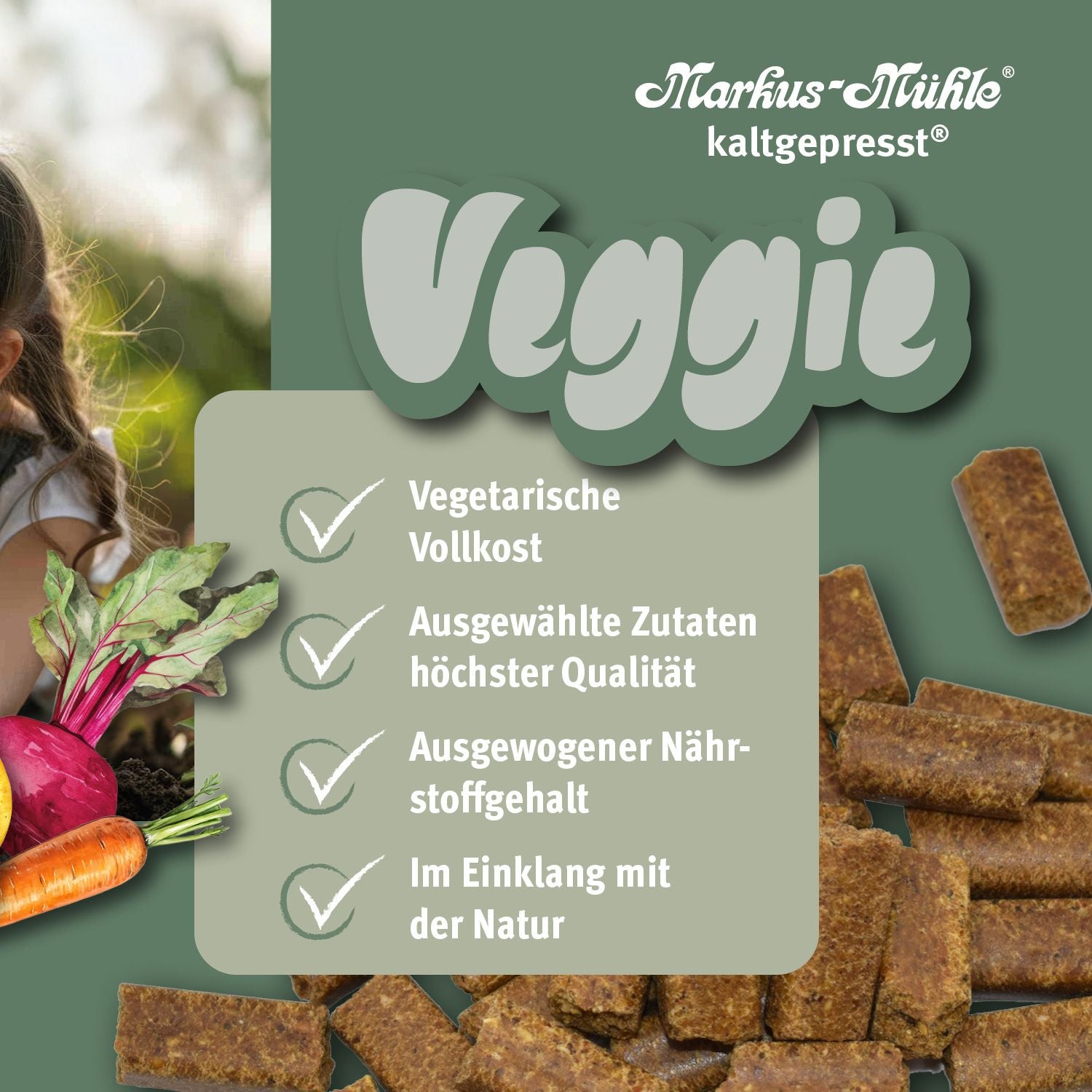 Markus Mühle - Kaltgepresstes Trockenfutter "Veggie" 1kg