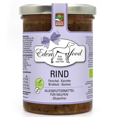 Edenfood - Welpenmenü-Bio Rind 370g