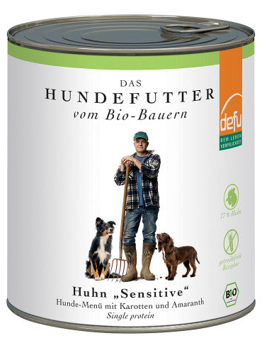 defu - BIO Nassfutter "Huhn Sensitive Hunde-Menü" 820g